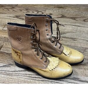 Ariat Boots Women Sz 7.5 Heritage Competitor Brown Leather Cowgirl Western Boots
